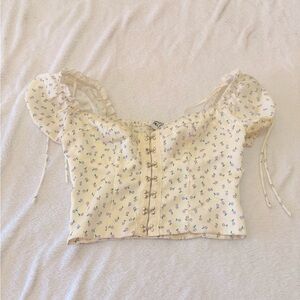 Princess Polly Cream Floral Blouse